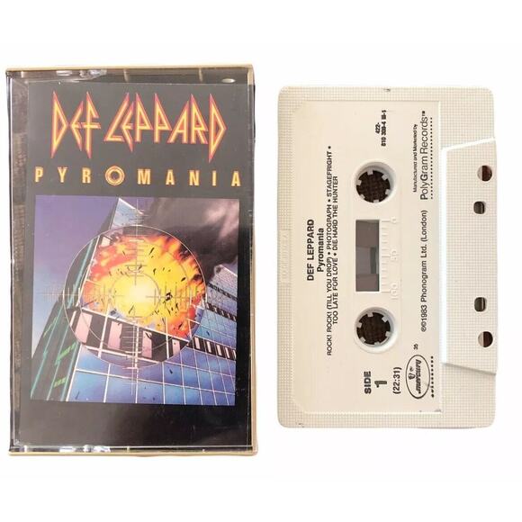 VTG Def Leppard Pyromania Cassette Tape Mercury 1983 In PDI Case EUC - Picture 1 of 4